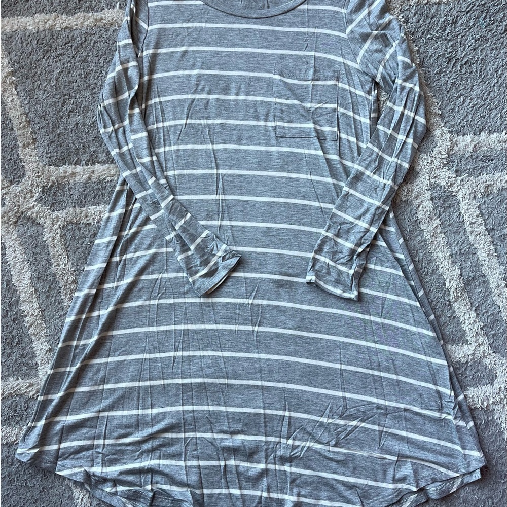 Reborn J Blue Midi Tunic Dress with Relaxed Asymmetrical Style